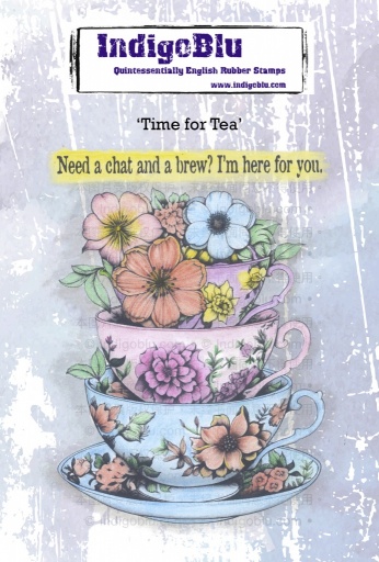Time for Tea A6 Red Rubber Stamp